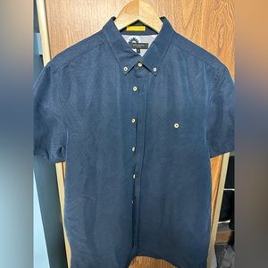 Ted Baker Short Sleeve Navy Buttondown
